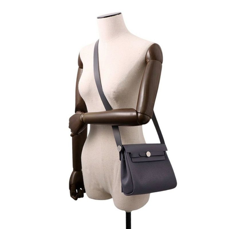 エルメス ショルダーバッグ エールバッグジップ ミニ アルドワーズ/シルバー金具 トワルミリタリー/ヴァッシュハンター K刻印