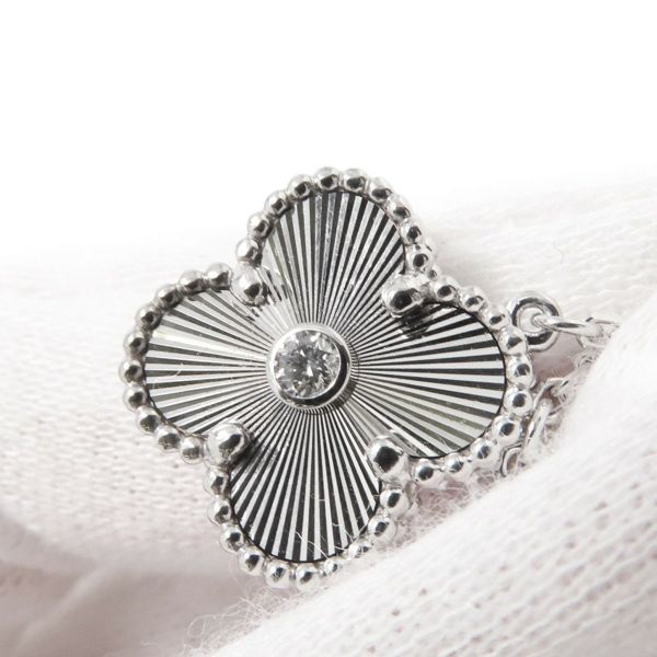 ヴァンクリーフ&アーペル ネックレス ヴィンテージ アルハンブラ ギヨシェ ダイヤ 1P K18WG VCARP6L800 2020年ホリデー限定