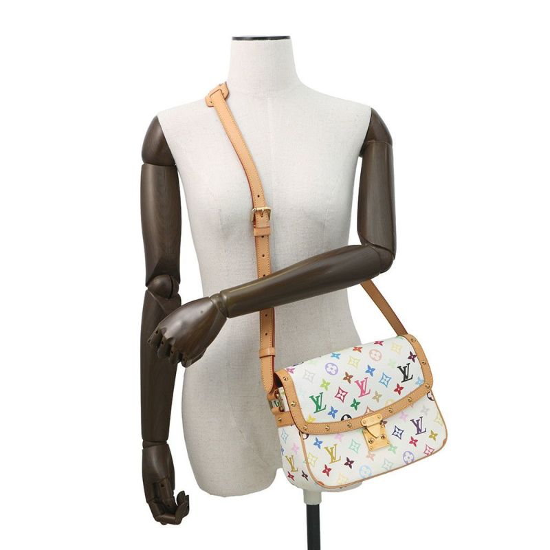 ルイヴィトン ショルダーバッグ モノグラム・マルチカラー ソローニュ M92661 LOUIS VUITTON 白 ホワイト