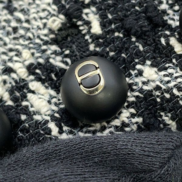 クリスチャン・ディオール ジャケット クロップド 千鳥柄 コットン レディースサイズ36 421V58A7796 アウター 黒