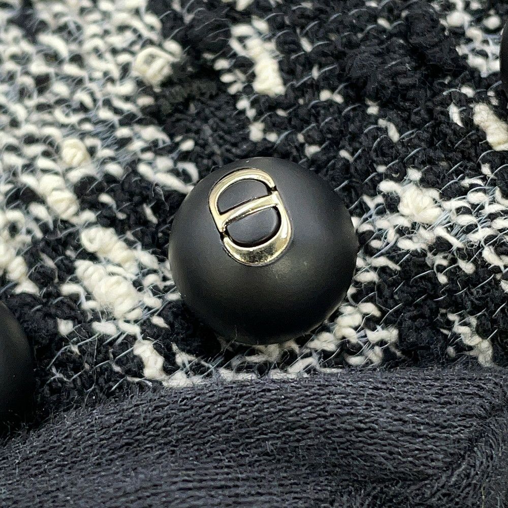クリスチャン・ディオール ジャケット クロップド 千鳥柄 コットン レディースサイズ36 421V58A7796 アウター 黒