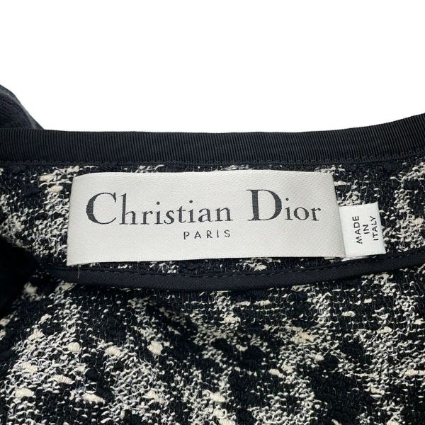 クリスチャン・ディオール ジャケット クロップド 千鳥柄 コットン レディースサイズ36 421V58A7796 アウター 黒