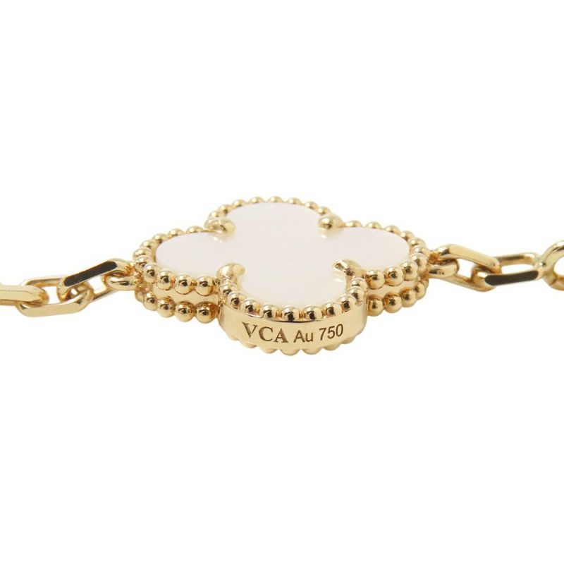 ヴァンクリーフ&アーペル ネックレス ヴィンテージ アルハンブラ ネックレス 10モチーフ マザーオブパール K18YG VCARA42800