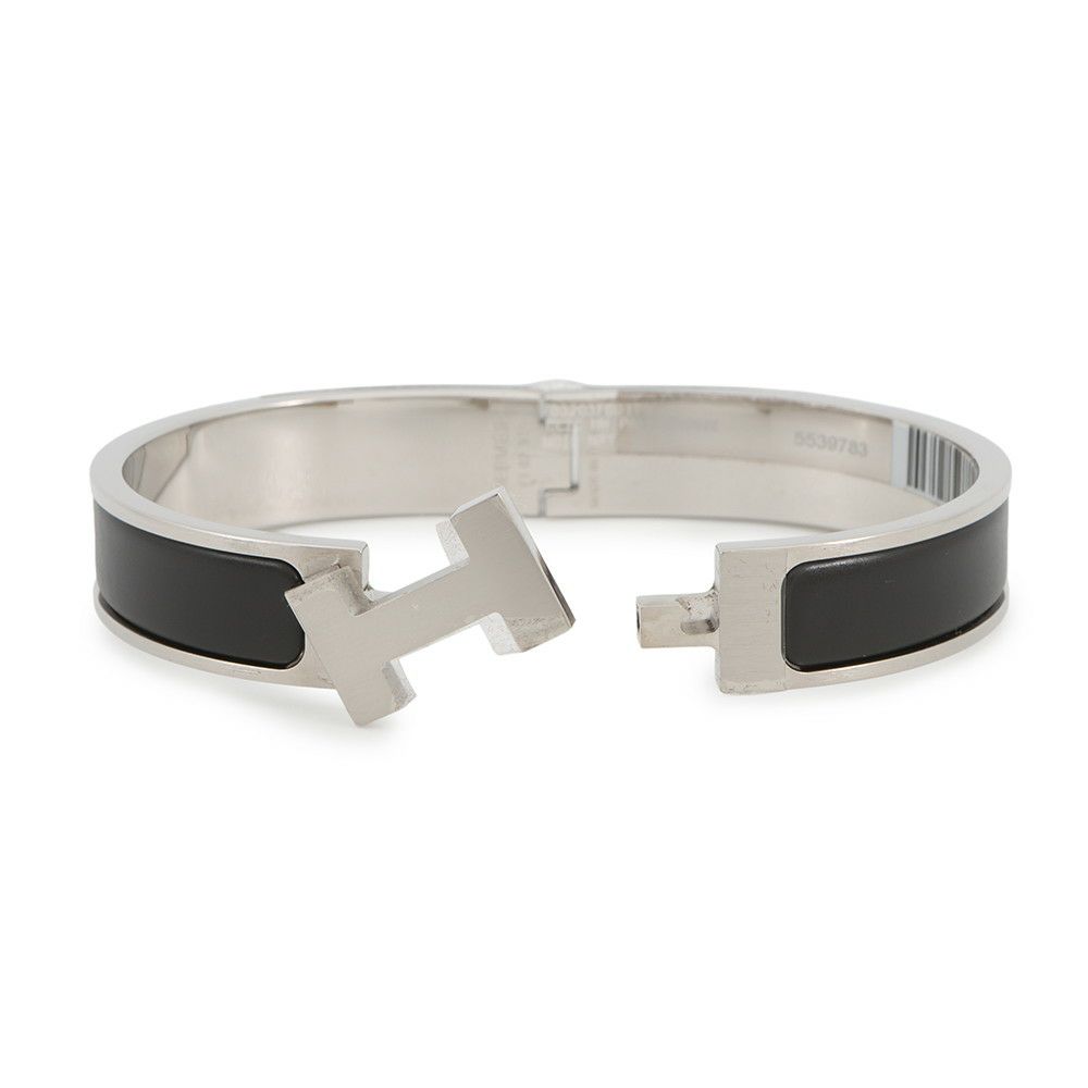 エルメス ブレスレット クリックH クリッククラックPM マットブラック/マットシルバー金具 サイズT5 HERMES メンズ 黒