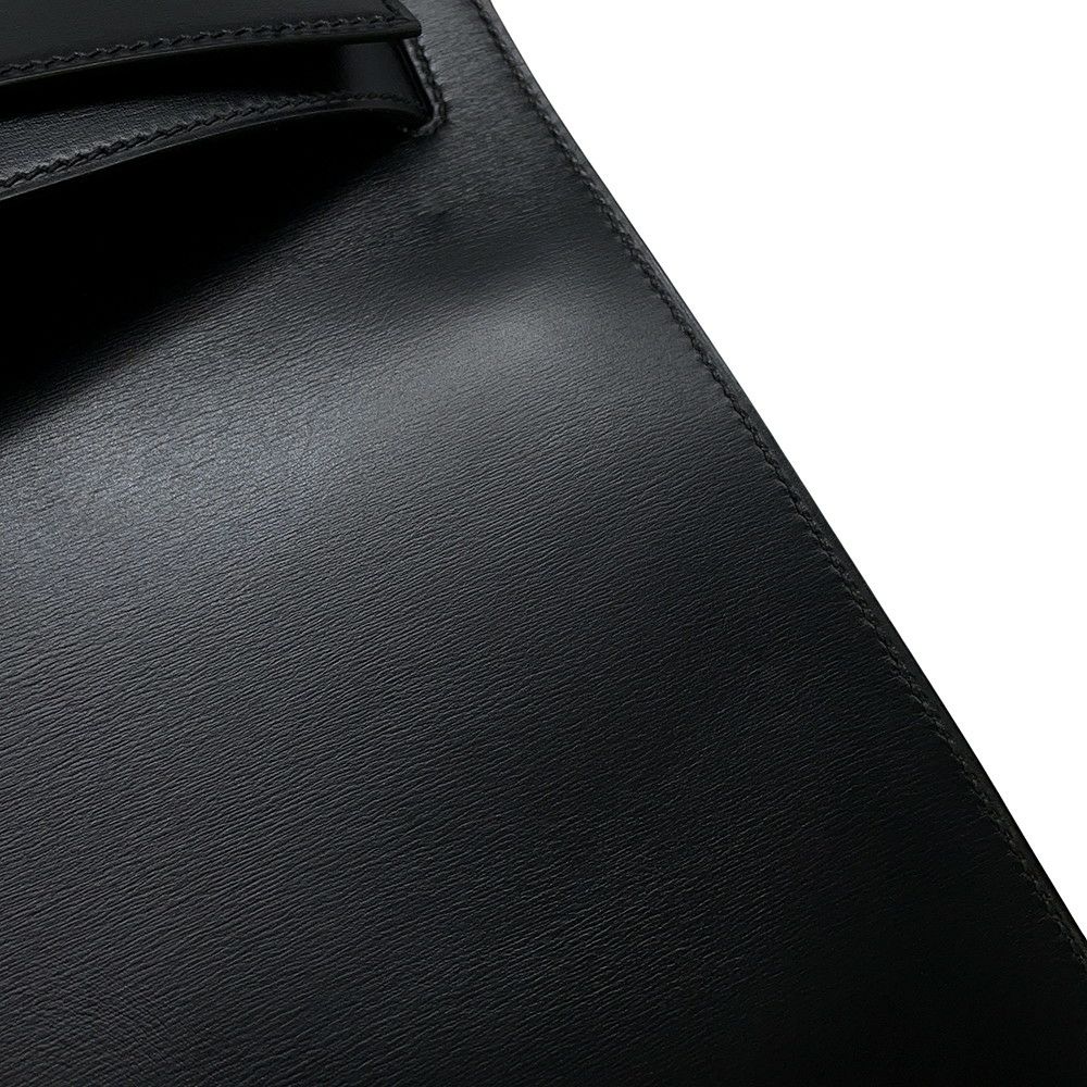 エルメス ハンドバッグ ケリー32 外縫い ブラック/ゴールド金具 ボックスカーフ □B刻印 2wayショルダー 黒