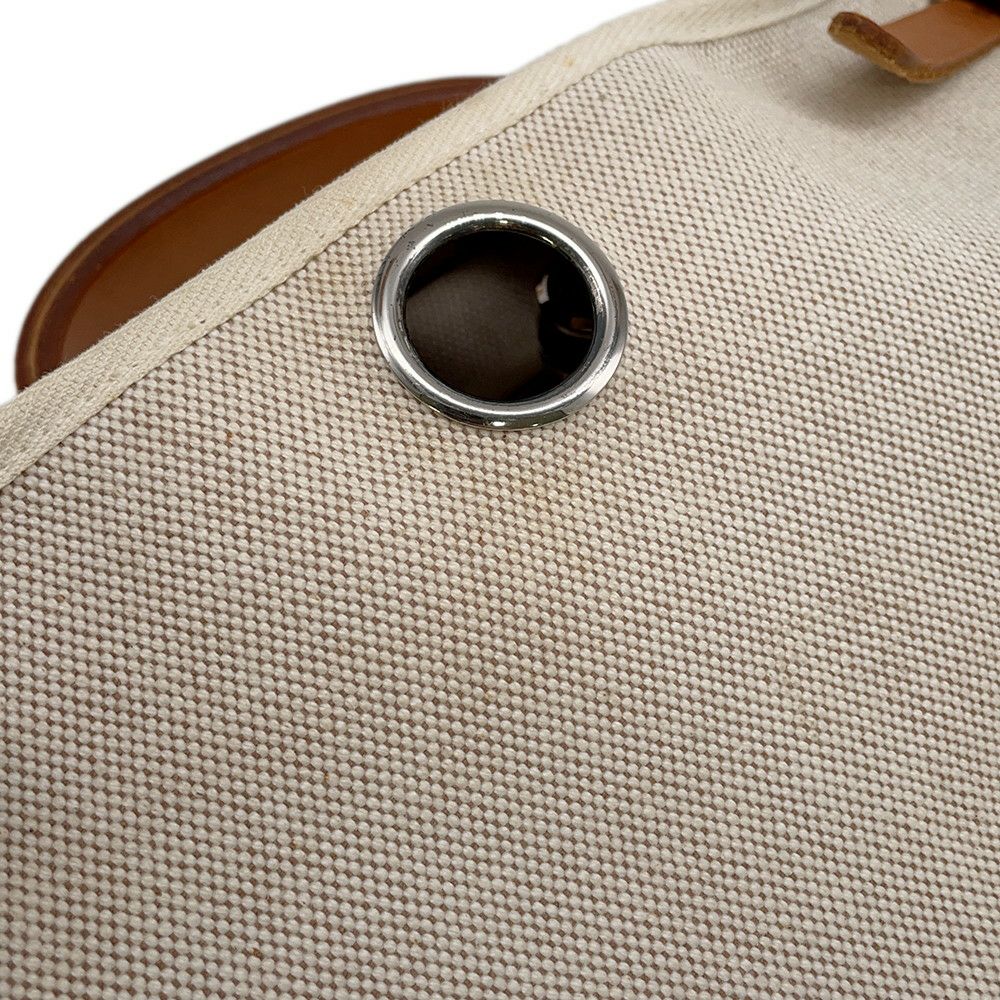 エルメス ショルダーバッグ エールバッグMM エクリュ/ナチュラル/シルバー金具 トワルアッシュ/レザー □E刻印