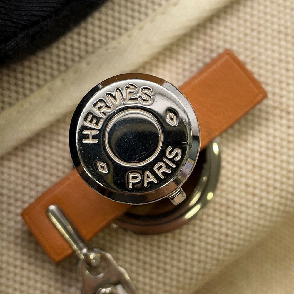 エルメス ショルダーバッグ エールバッグMM エクリュ/ナチュラル/シルバー金具 トワルアッシュ/レザー □E刻印