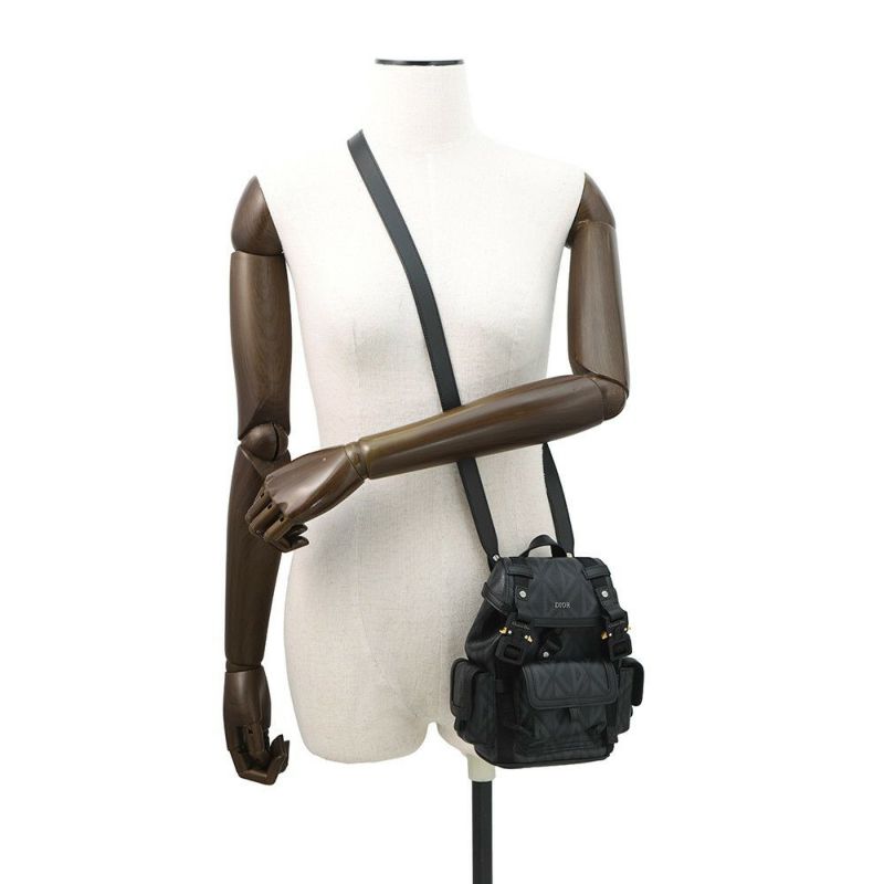 クリスチャン・ディオール ショルダーバッグ ヒット・ザ・ロード ミニ リュック CDダイヤモンド メンズ 黒 セール品