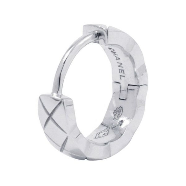 シャネル ピアス ココ クラッシュ コレクション シングル ミニフープ K18WGホワイトゴールド J12687 CHANEL ジュエリー