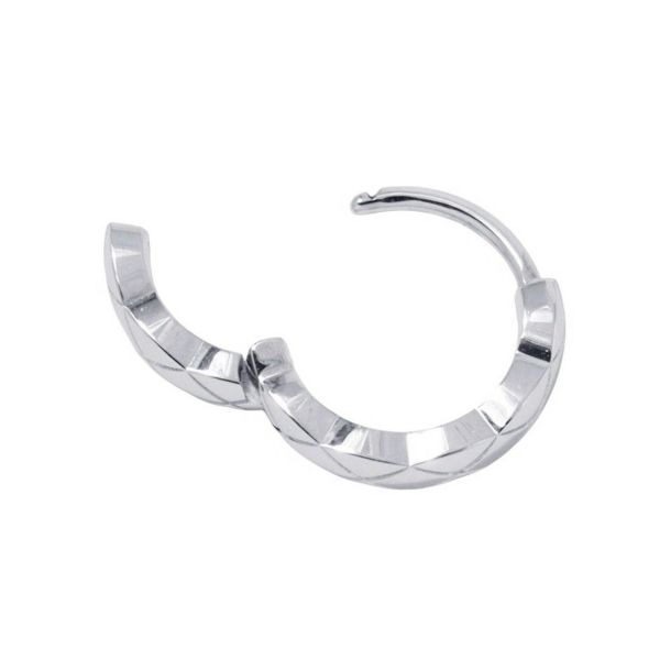 シャネル ピアス ココ クラッシュ コレクション シングル ミニフープ K18WGホワイトゴールド J12687 CHANEL ジュエリー