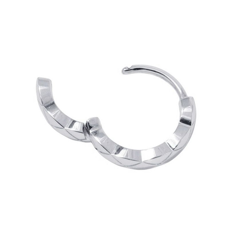 シャネル ピアス ココ クラッシュ コレクション シングル ミニフープ K18WGホワイトゴールド J12687 CHANEL ジュエリー