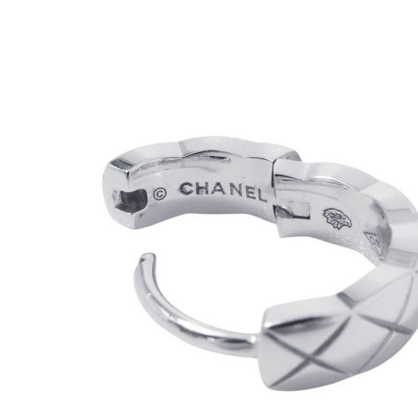 シャネル ピアス ココ クラッシュ コレクション シングル ミニフープ K18WGホワイトゴールド J12687 CHANEL ジュエリー
