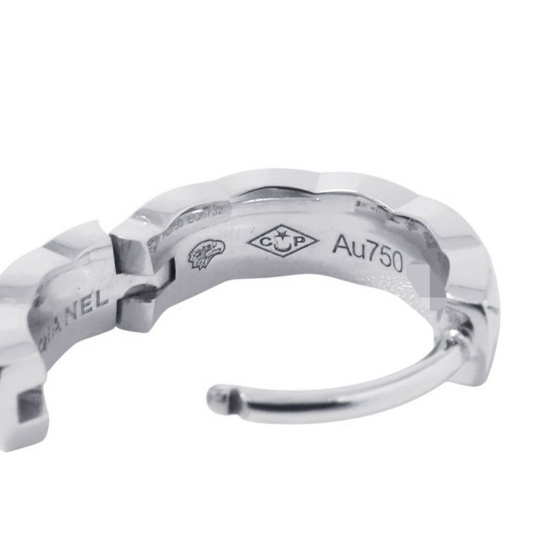 シャネル ピアス ココ クラッシュ コレクション シングル ミニフープ K18WGホワイトゴールド J12687 CHANEL ジュエリー