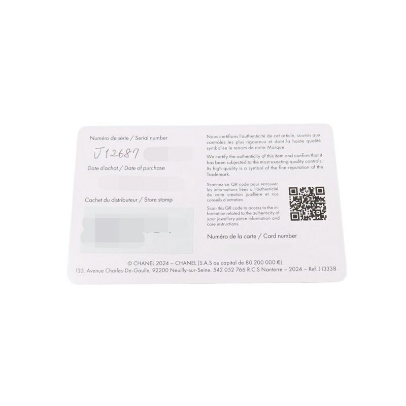 シャネル ピアス ココ クラッシュ コレクション シングル ミニフープ K18WGホワイトゴールド J12687 CHANEL ジュエリー