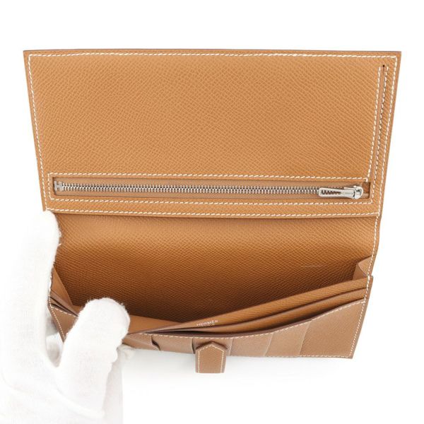 エルメス 長財布 ベアンスフレ ゴールド/シルバー金具 エプソン W刻印 HERMES 財布