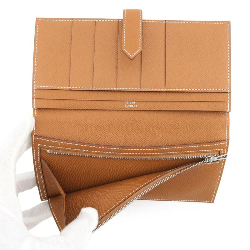 エルメス 長財布 ベアンスフレ ゴールド/シルバー金具 エプソン W刻印 HERMES 財布