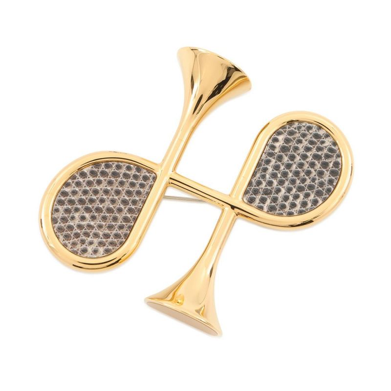 エルメス ブローチ コルH リザード HERMES アクセサリー