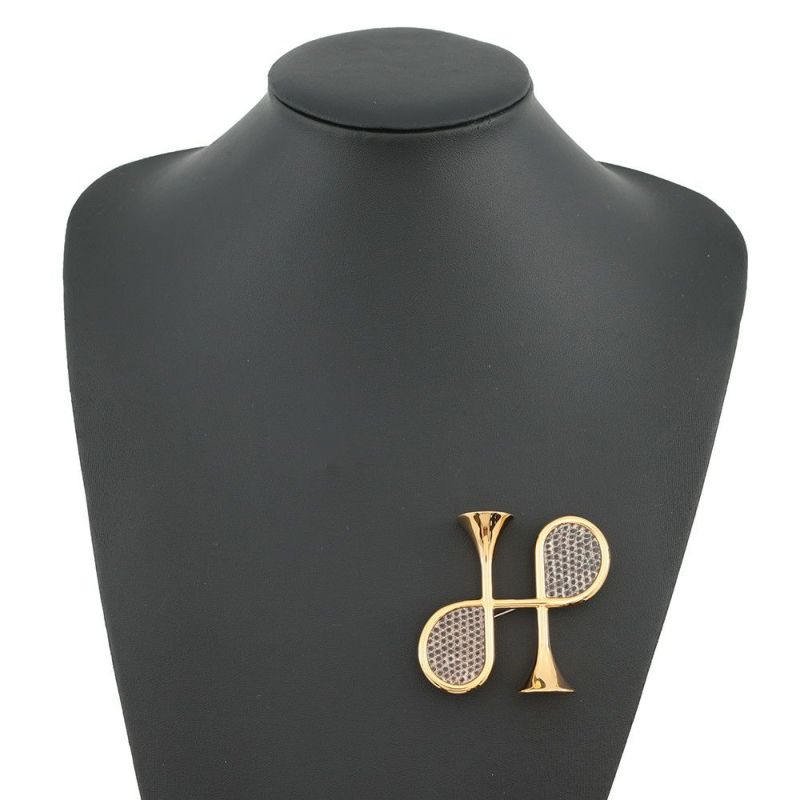 エルメス ブローチ コルH リザード HERMES アクセサリー