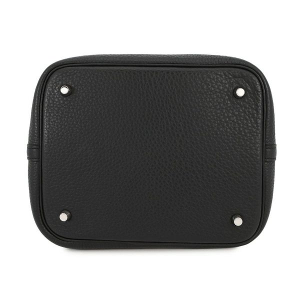 エルメス ハンドバッグ ピコタンロックMM ブラック/シルバー金具 トリヨンクレマンス T刻印 黒