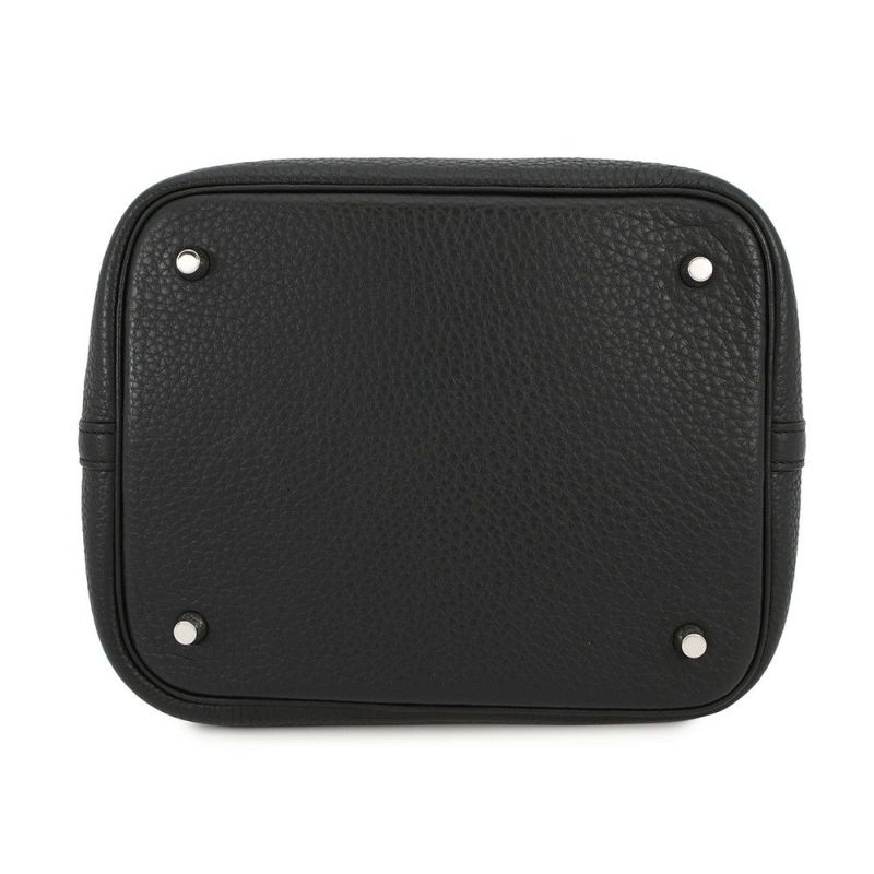 エルメス ハンドバッグ ピコタンロックMM ブラック/シルバー金具 トリヨンクレマンス T刻印 黒