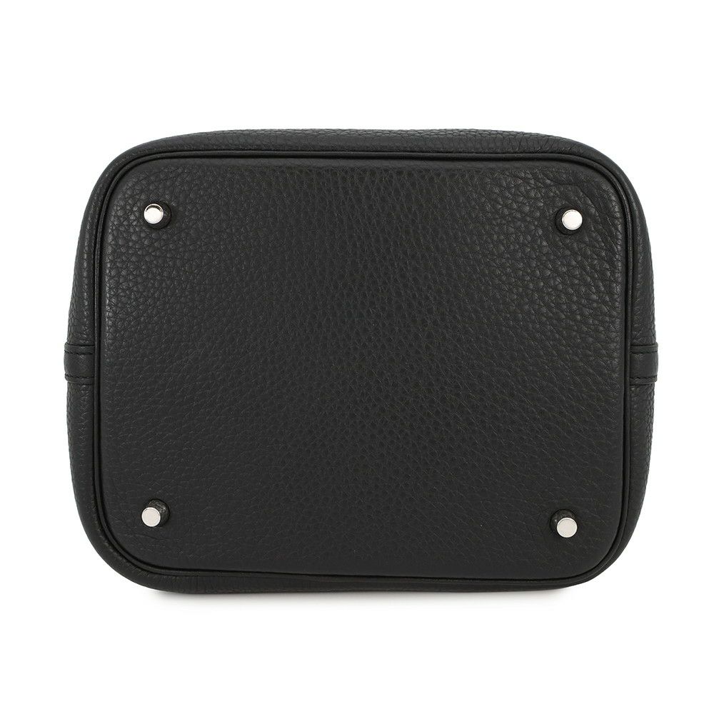 エルメス ハンドバッグ ピコタンロックMM ブラック/シルバー金具 トリヨンクレマンス T刻印 黒