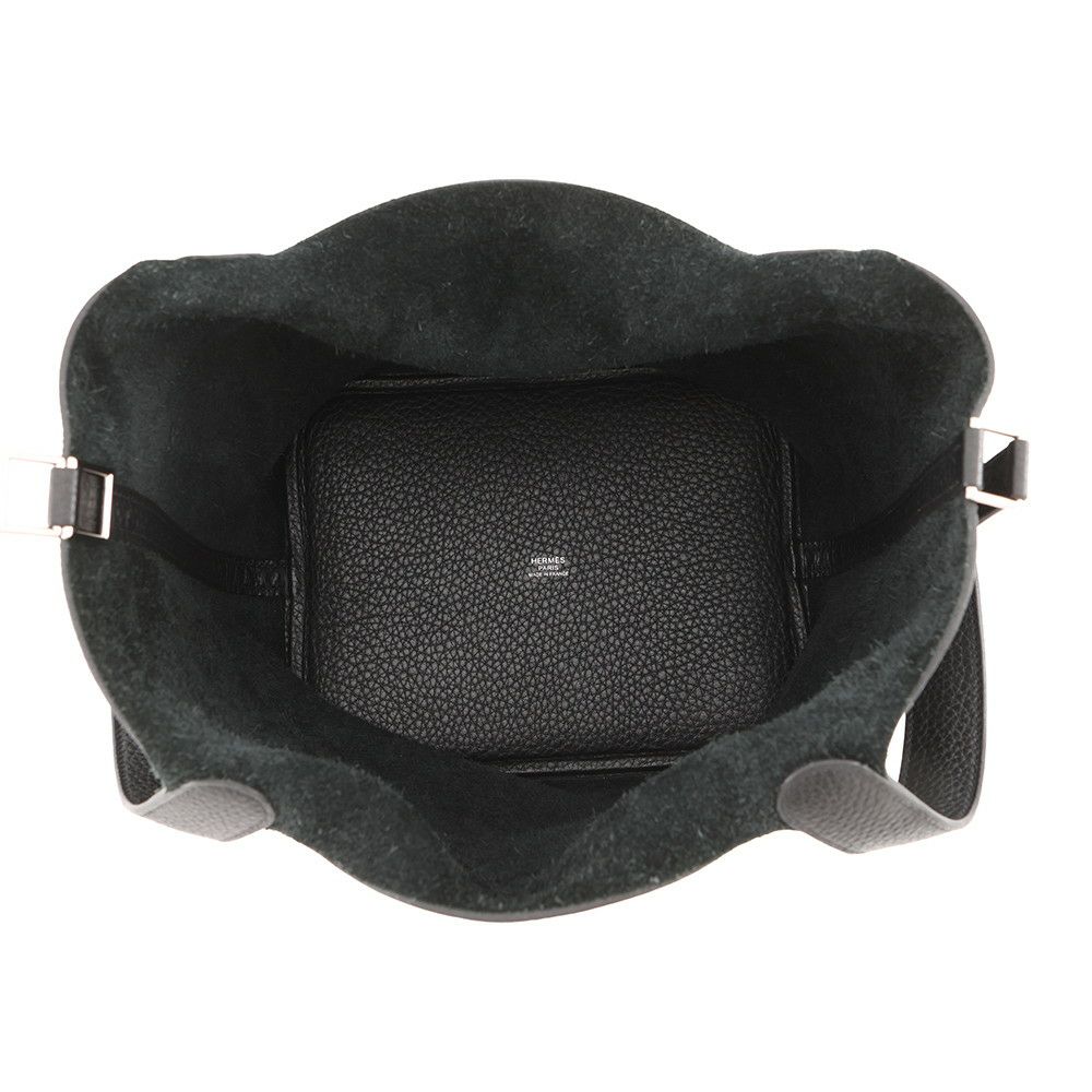 エルメス ハンドバッグ ピコタンロックMM ブラック/シルバー金具 トリヨンクレマンス T刻印 黒