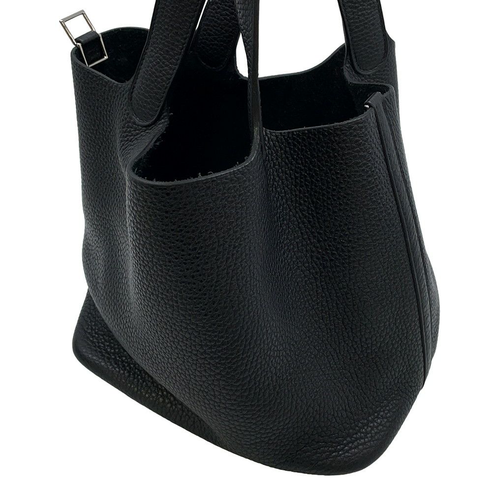 エルメス ハンドバッグ ピコタンロックMM ブラック/シルバー金具 トリヨンクレマンス T刻印 黒