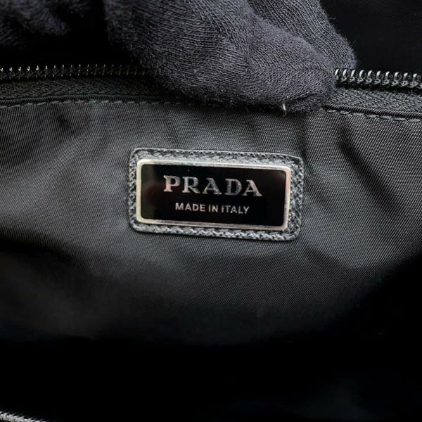 プラダ トートバッグ ナイロン サフィアーノレザー 2VG097 PRADA バッグ 黒