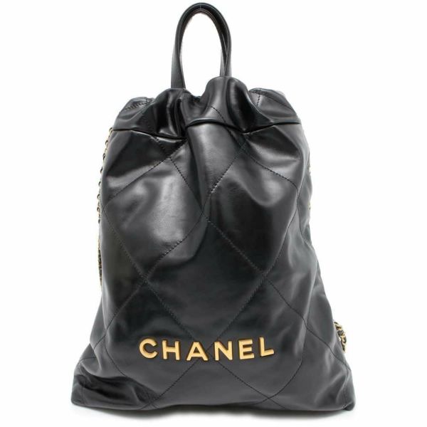 ☆シャネル リュック シャネル22 バックパック シャイニーカーフレザー AS3859 CHANEL バッグ 黒 安心保証 |  中古・新品ブランド販売ギャラリーレア公式通販