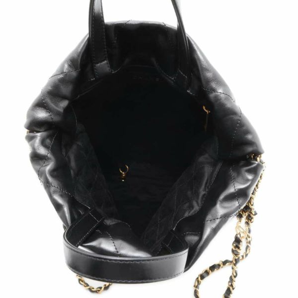 シャネル リュック シャネル22 バックパック シャイニーカーフレザー AS3859 CHANEL バッグ 黒