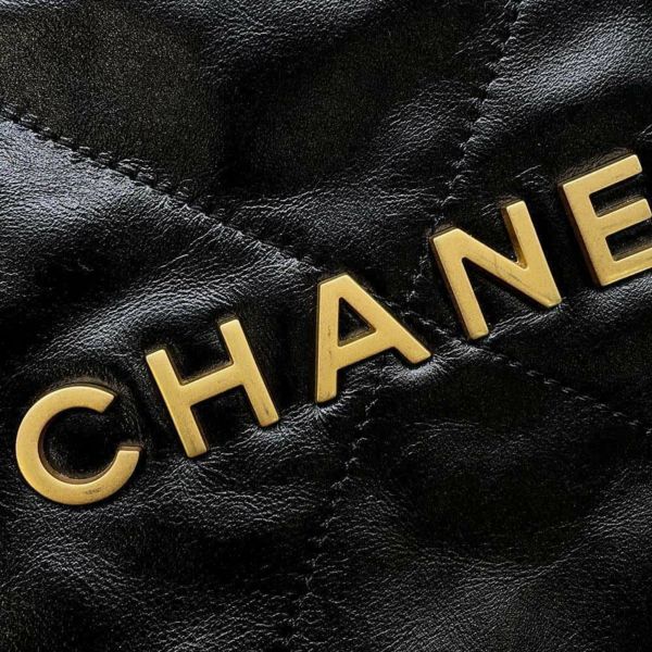 シャネル リュック シャネル22 バックパック シャイニーカーフレザー AS3859 CHANEL バッグ 黒