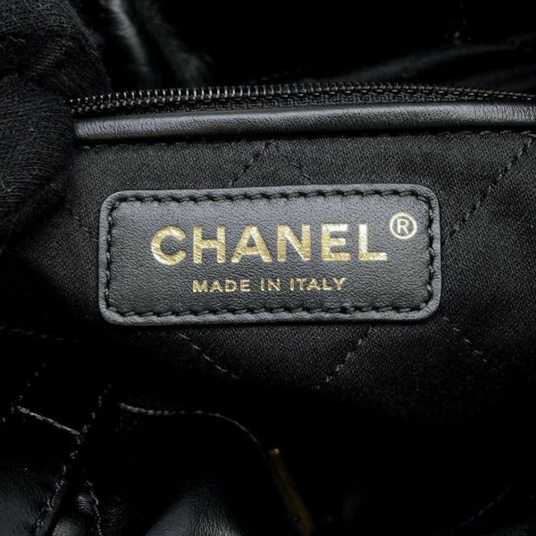 シャネル リュック シャネル22 バックパック シャイニーカーフレザー AS3859 CHANEL バッグ 黒