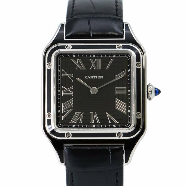 カルティエ サントス デュモン LM WSSA0046 Cartier 腕時計 黒文字盤 手巻き