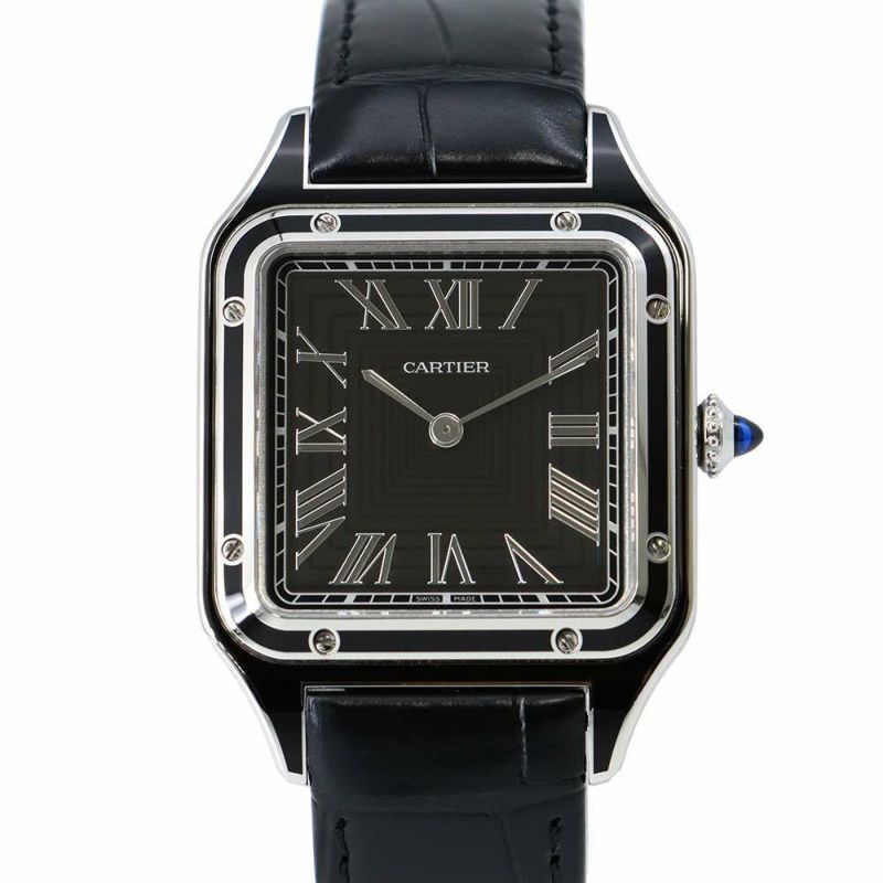 カルティエ サントス デュモン LM WSSA0046 Cartier 腕時計 黒文字盤 手巻き