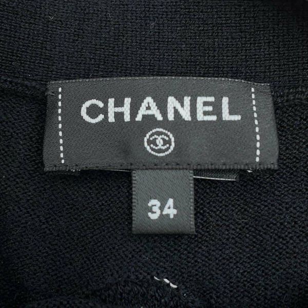 シャネル ニット カメリア セーター プルオーバー ウール レディースサイズ34 P76049 CHANEL 黒 白