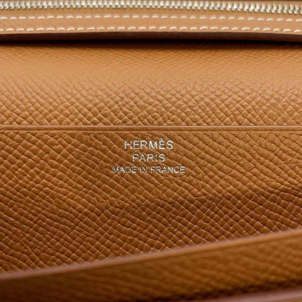 エルメス 長財布 ベアンスフレ ゴールド/シルバー金具 ヴォーエプソン U刻印 HERMES 財布