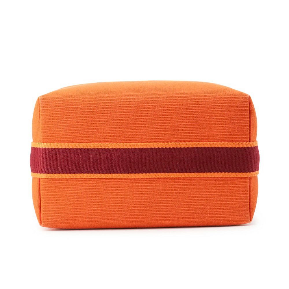 エルメス ポーチ ブリッド・ア・ブラックGM オレンジ/ボルドー シルバー金具 コットン HERMES 小物入れ