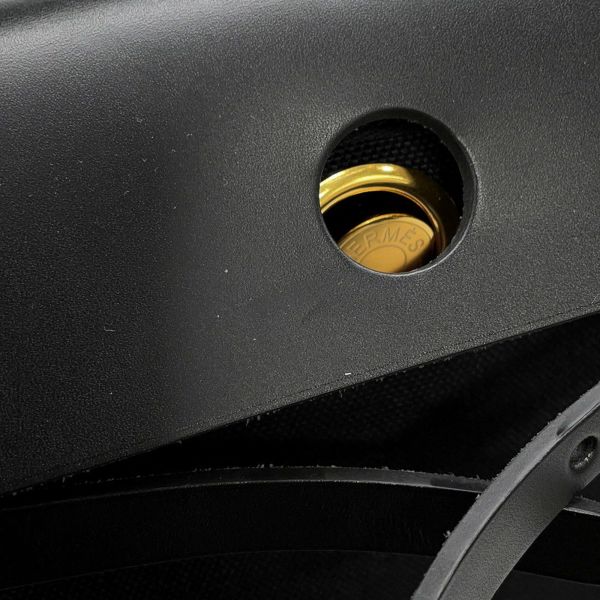 エルメス エールバッグジップPM ブラック/ゴールド金具 トワルミリタリー/ヴァッシュハンター U刻印  黒