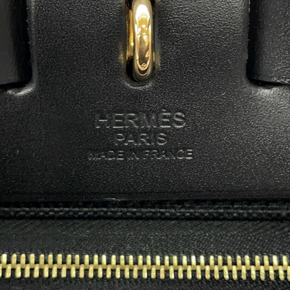 エルメス エールバッグジップPM ブラック/ゴールド金具 トワルミリタリー/ヴァッシュハンター U刻印  黒