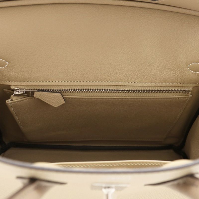 エルメス バーキン25 トリコロール トレンチ/クレ/エトゥープ/シルバー金具 エプソン K刻印 HERMES Birkin ハンドバッグ