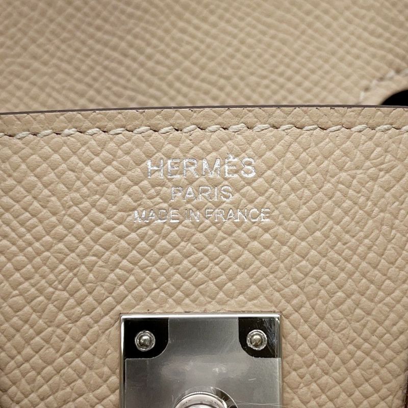 エルメス バーキン25 トリコロール トレンチ/クレ/エトゥープ/シルバー金具 エプソン K刻印 HERMES Birkin ハンドバッグ