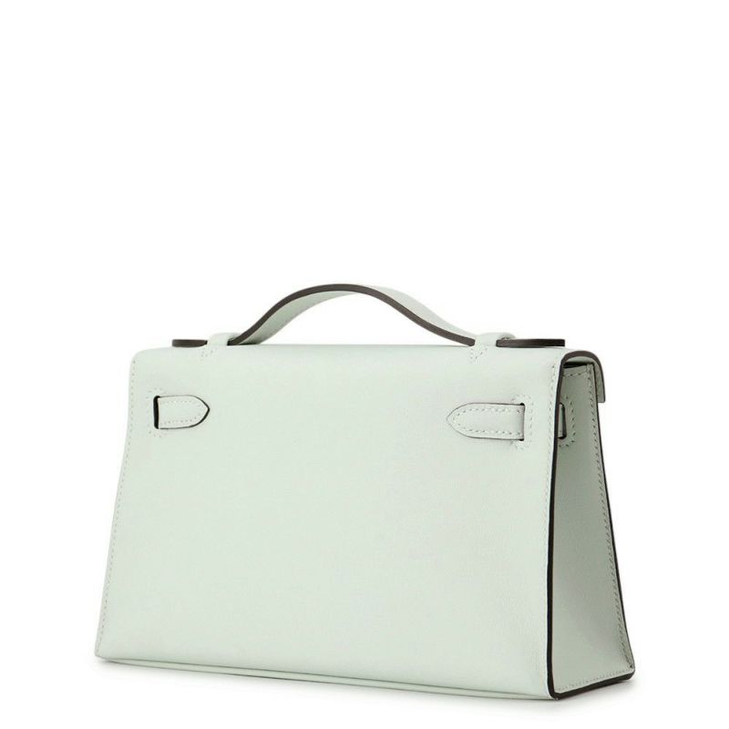 エルメス ハンドバッグ ポシェットケリー ヴェールペパーミント/シルバー金具 スイフト K刻印