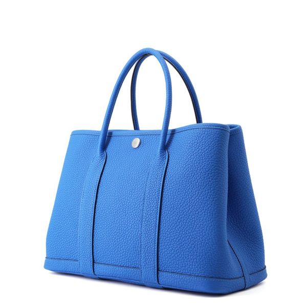 エルメス トートバッグ ガーデンパーティTPM ブルーイドラ/シルバー金具 ネゴンダ K刻印