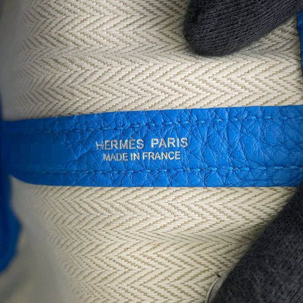 エルメス トートバッグ ガーデンパーティTPM ブルーイドラ/シルバー金具 ネゴンダ K刻印