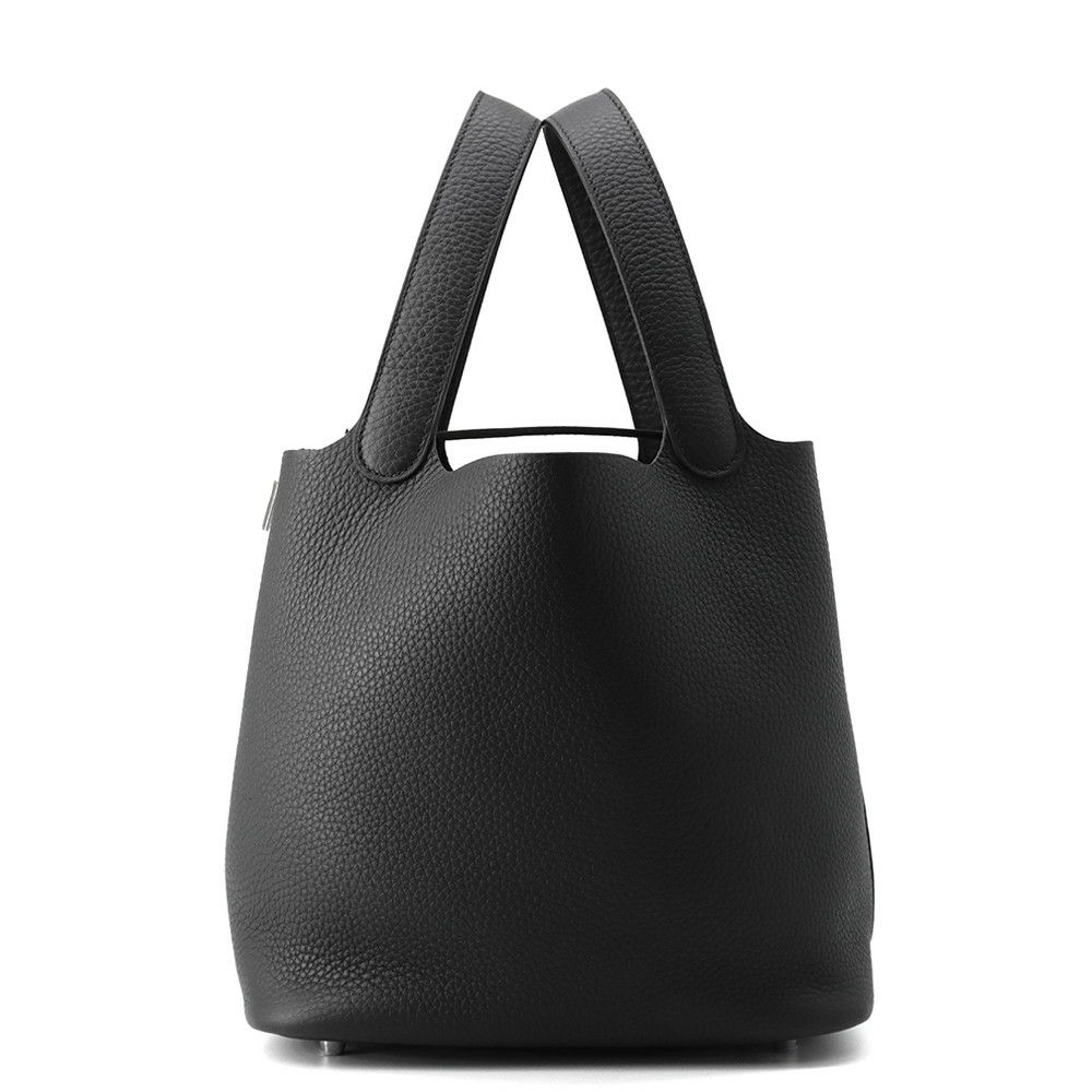 エルメス ハンドバッグ ピコタンロックMM ブラック/シルバー金具 トリヨンクレマンス K刻印 黒