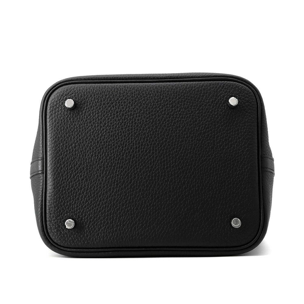エルメス ハンドバッグ ピコタンロックMM ブラック/シルバー金具 トリヨンクレマンス K刻印 黒