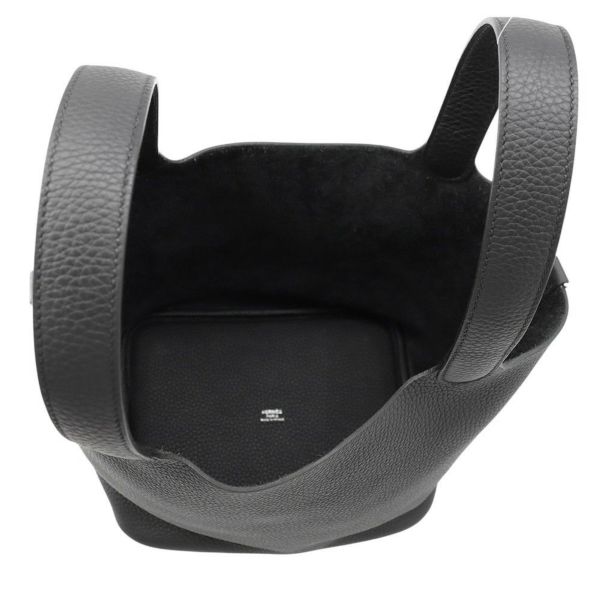 エルメス ハンドバッグ ピコタンロックMM ブラック/シルバー金具 トリヨンクレマンス K刻印 黒