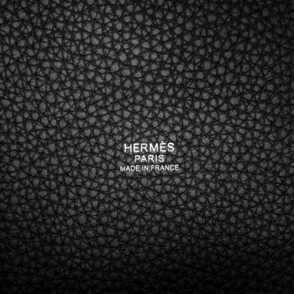 エルメス ハンドバッグ ピコタンロックMM ブラック/シルバー金具 トリヨンクレマンス K刻印 黒