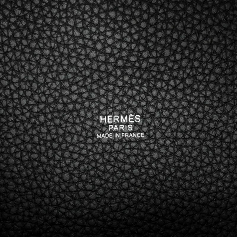 エルメス ハンドバッグ ピコタンロックMM ブラック/シルバー金具 トリヨンクレマンス K刻印 黒