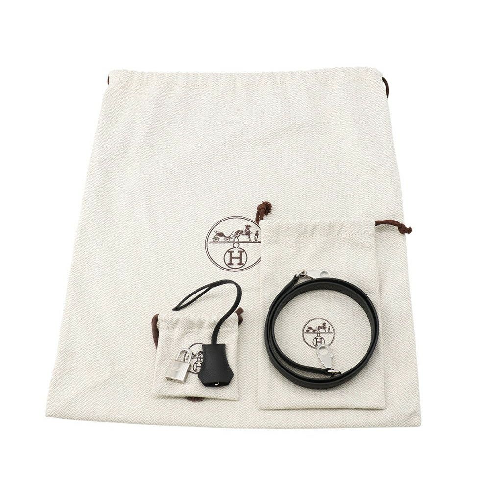 エルメス ハンドバッグ ケリー25 外縫い ブラック/シルバー金具 エプソン K刻印 2wayショルダー 黒